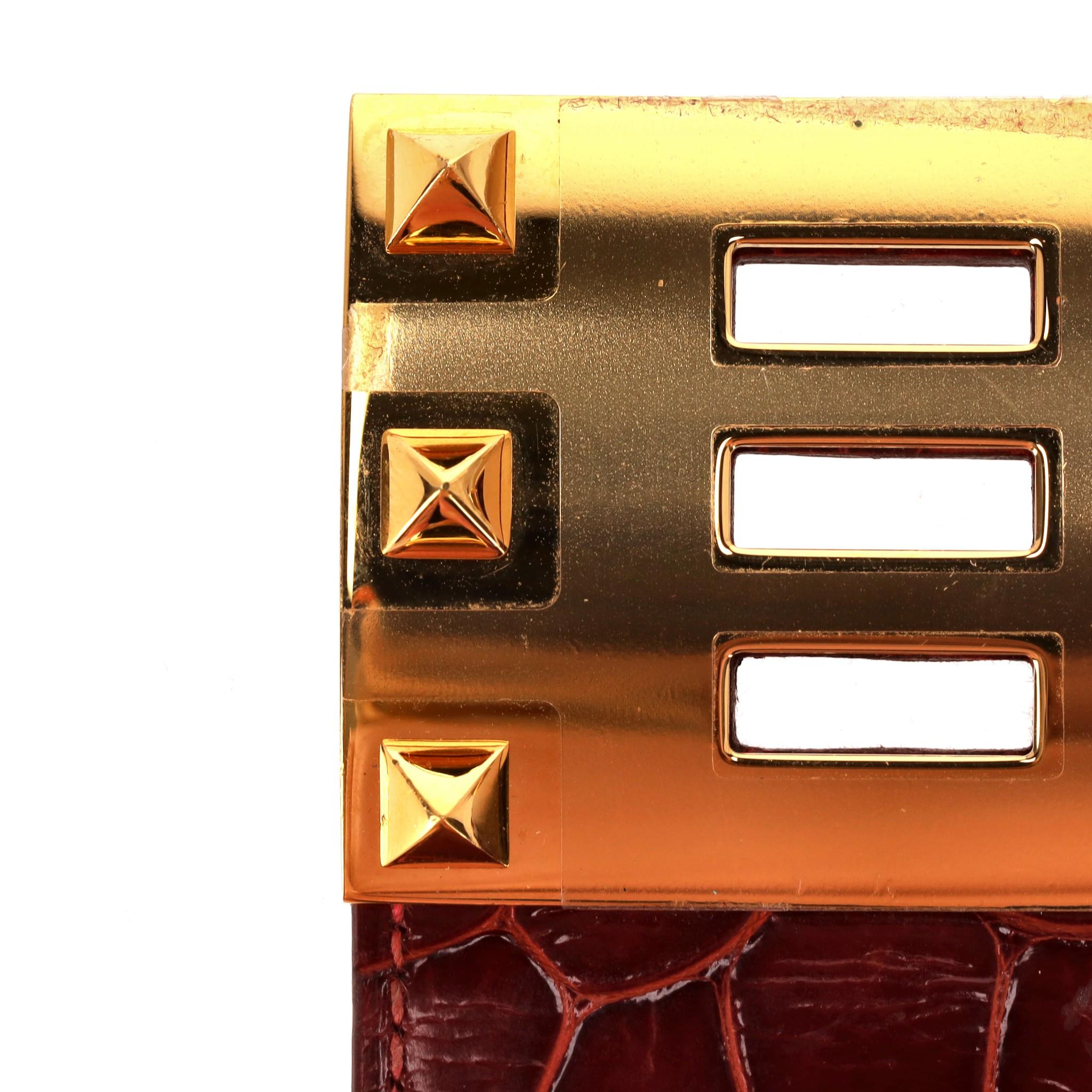 Hermes Pulsera de piel de caimán para perro Extreme Cuff en venta 6