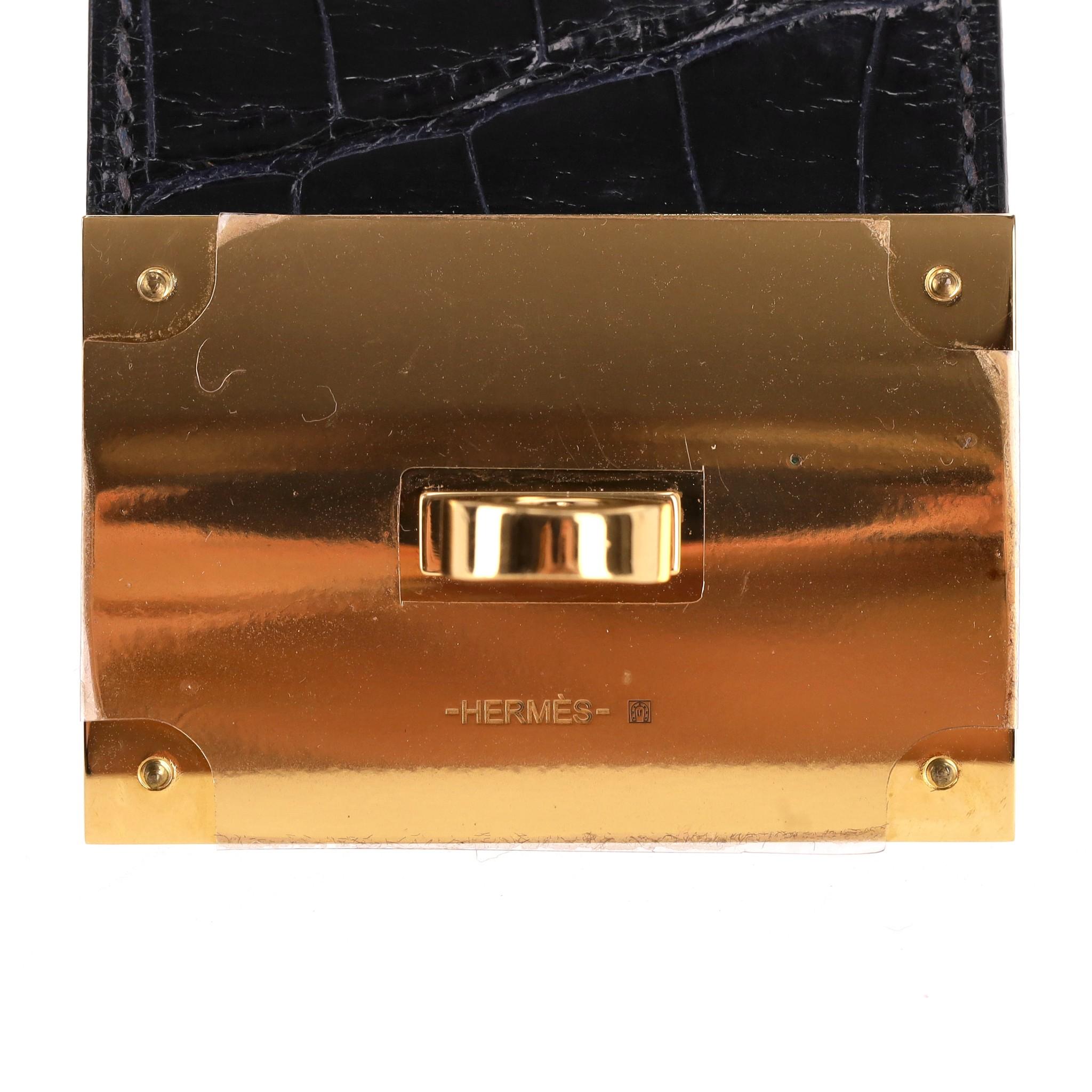 Hermes Alligator Skin Dog Extreme Cuff Bracelet For Sale 3