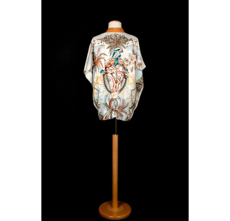 Beige Hermès 'Aloha' Silk Blouse, 2000