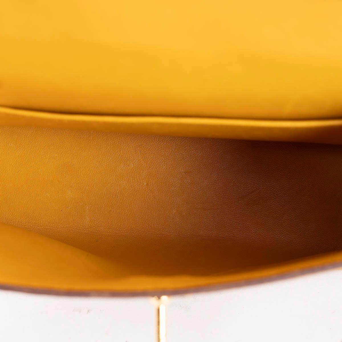 HERMES Amber yellow Epsom leather MINI KELLY 20 SELLIER Bag Ghw 2