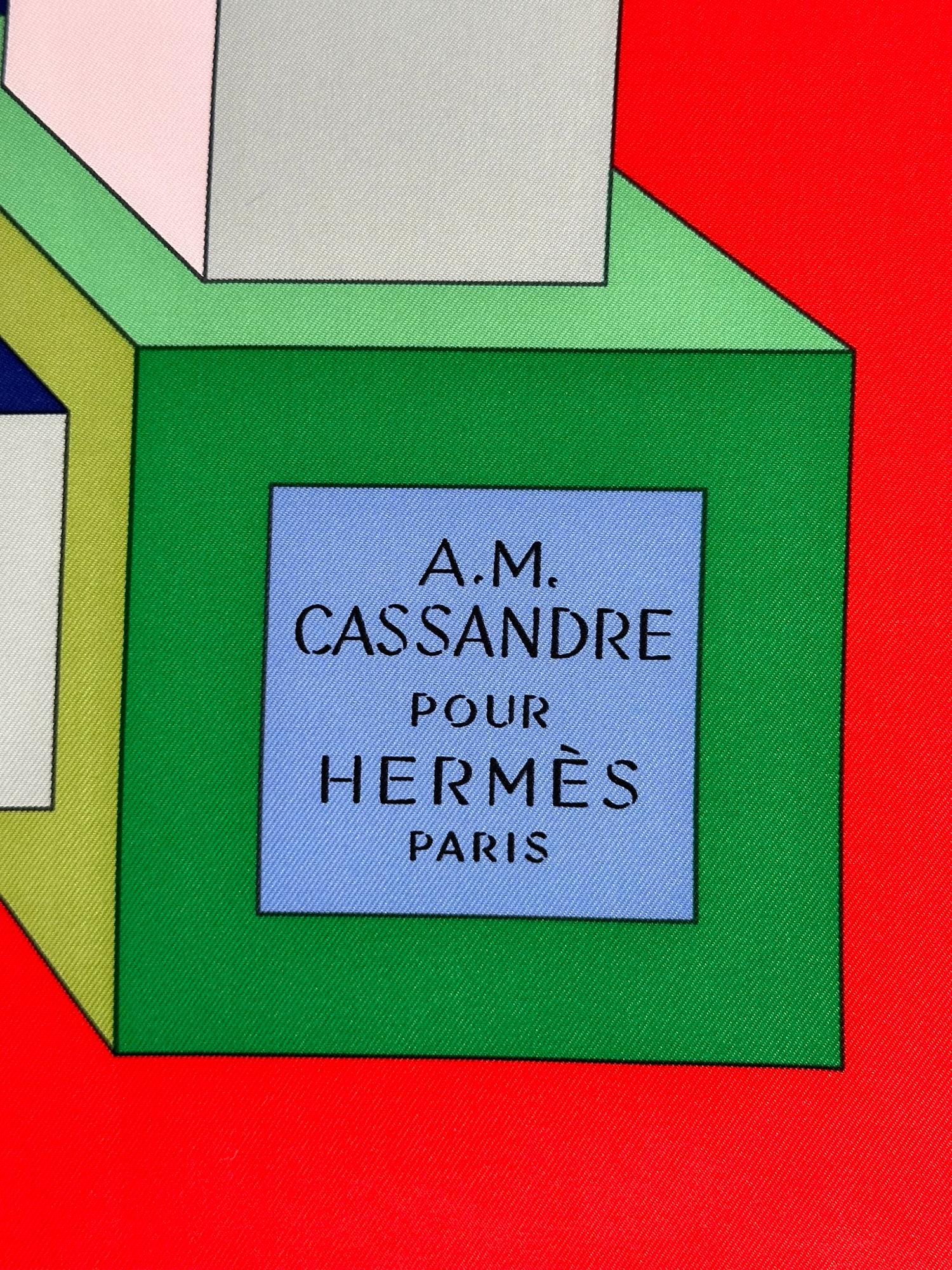 Hermes A.M.Cassandre pour Hermes Paris Silk Twill Scarf 35