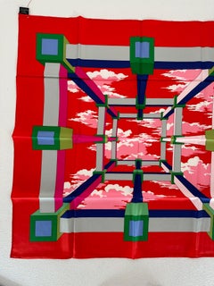 Hermes A.M.Cassandre pour Hermes Paris Silk Twill Scarf 35" x 35"
