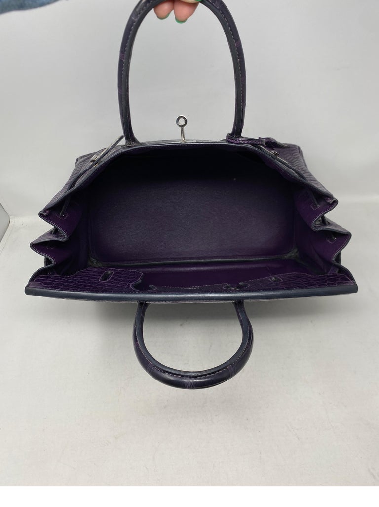 Hermes Birkin 35cm Purple Matte Amethyst Crocodile with Palladium Hardware Handbag (WWLRX) 144020004174 DO/DE