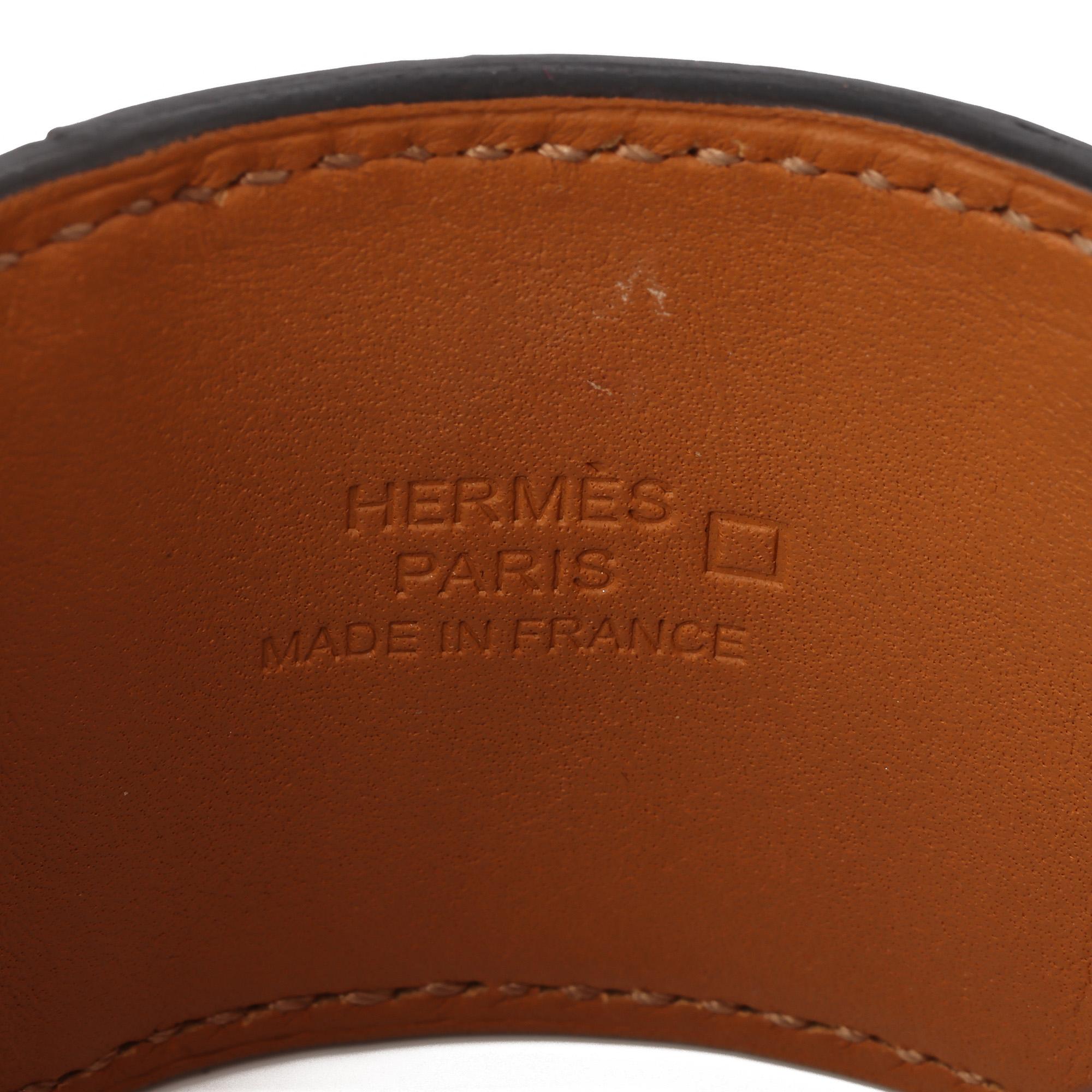 Modern Hermès Amethyst Shiny Mississippiensis Alligator Leather Collier De Chien T2 For Sale