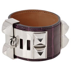 Hermès Amethyst Shiny Mississippiensis Alligator Leather Collier De Chien T2