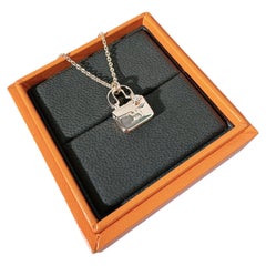 Hermès Amulettes Constance Bag Diamond 18K Rose Gold Pendant Necklace