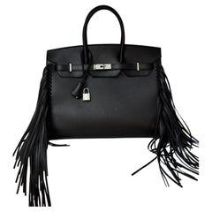 Hermes Birkin Anate Flecos 35  Bolso Evergrain Negro