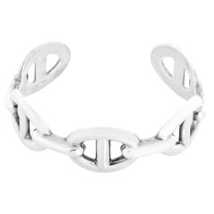 Hermes Anchene Chain D'Ancle Silver Bangle 925 Italy Used