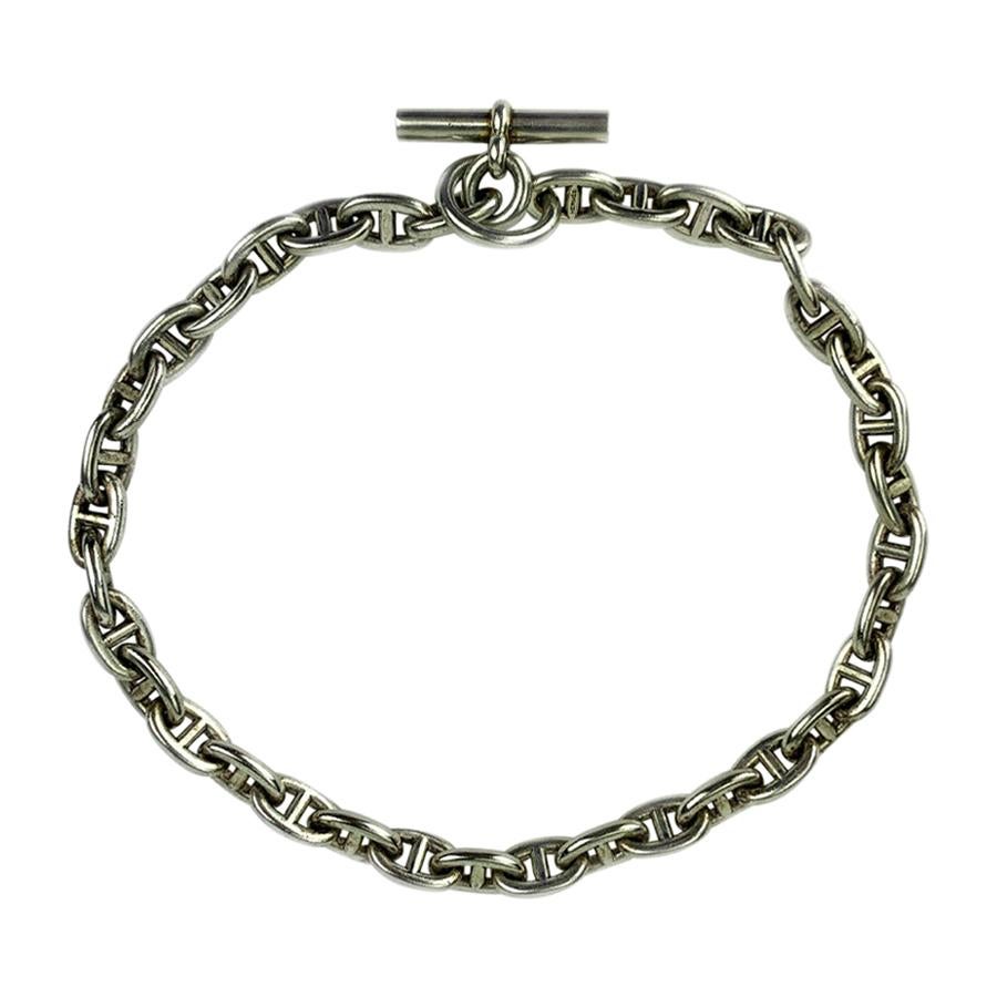 HERMES Anchor Chain Necklace In Sterling Silver