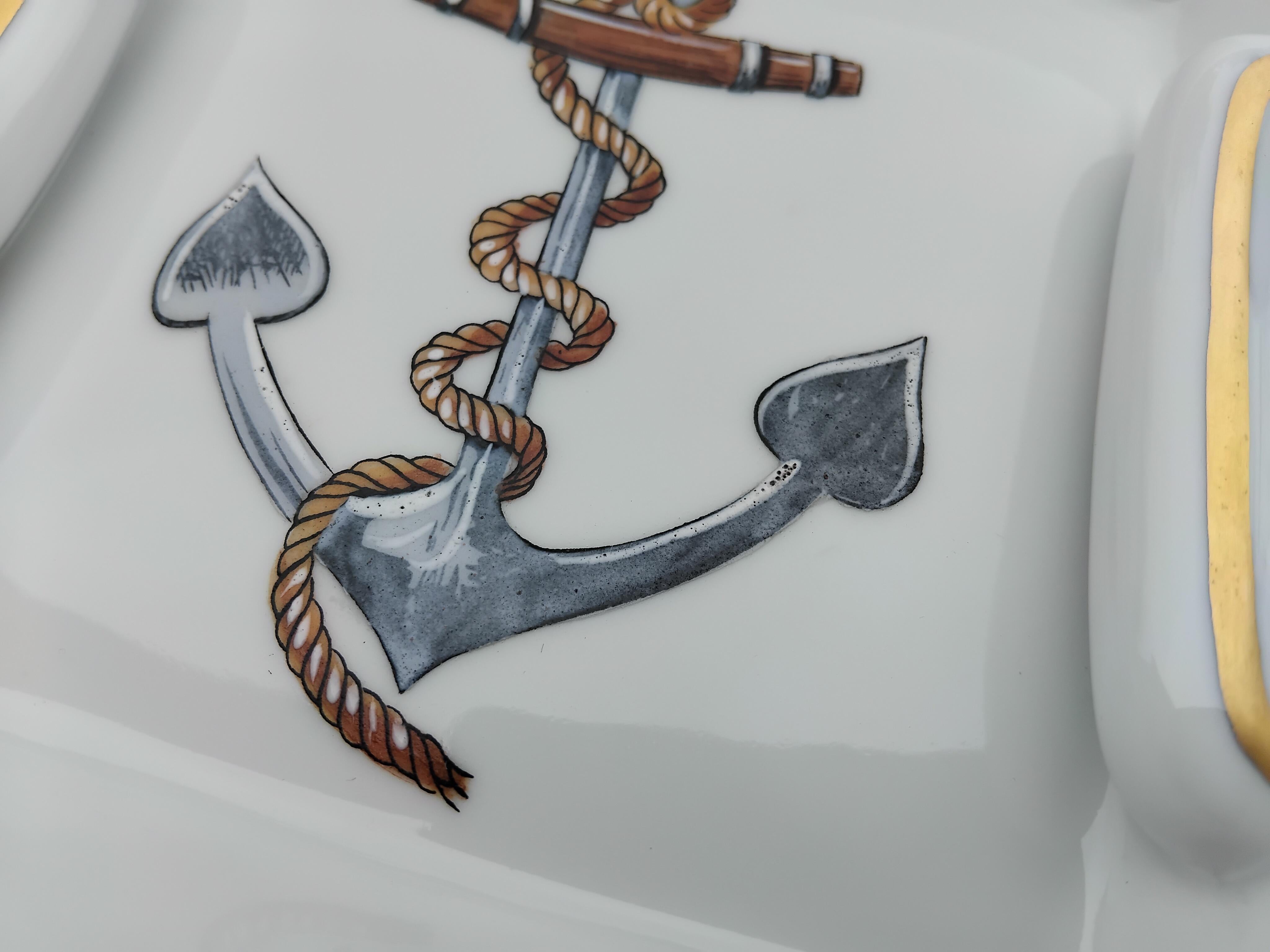 Hermès Anchor Chaine d'Ancre Vassoio a tema navy Portacenere per sigari in vendita 6
