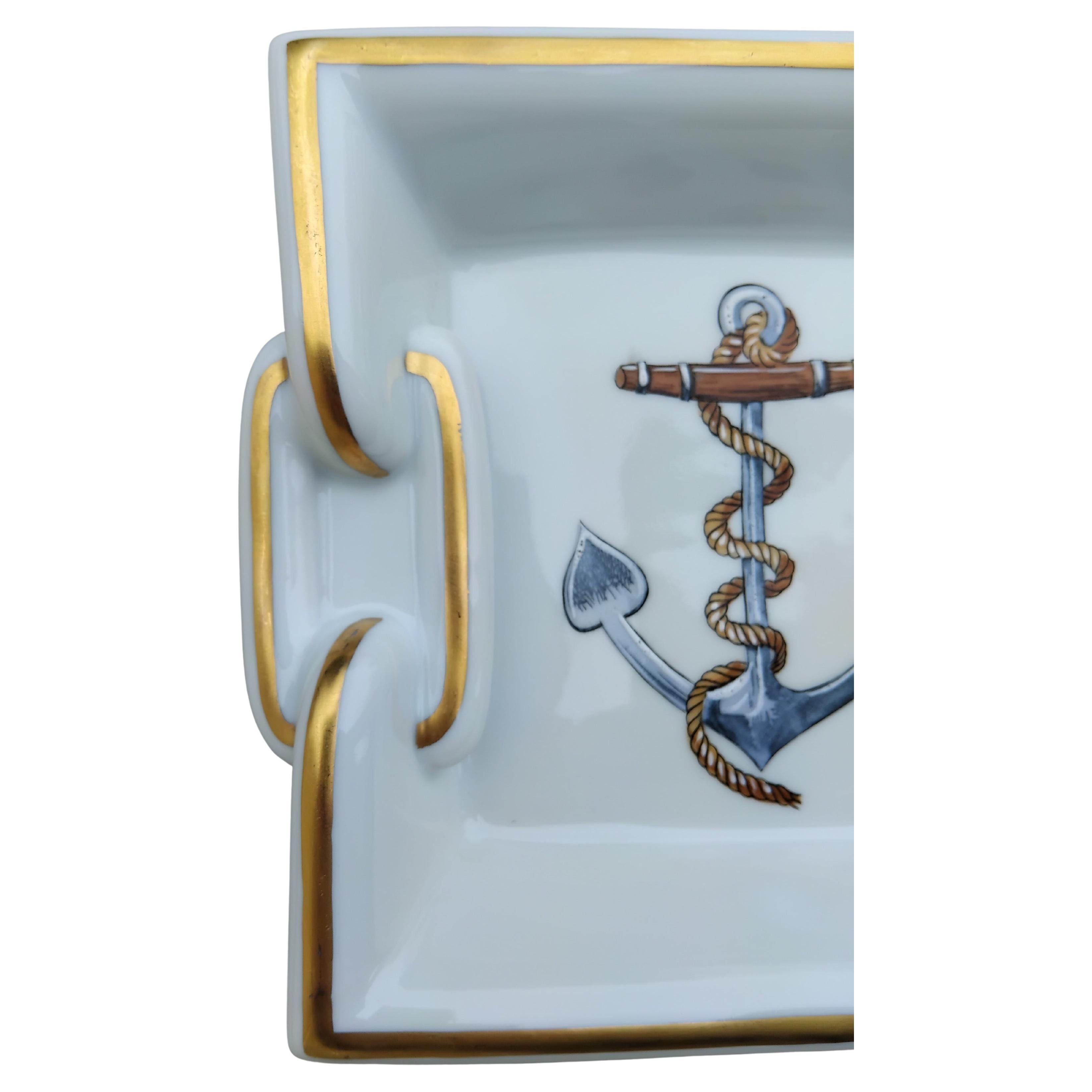 da uomo o donna Hermès Anchor Chaine d'Ancre Vassoio a tema navy Portacenere per sigari in vendita