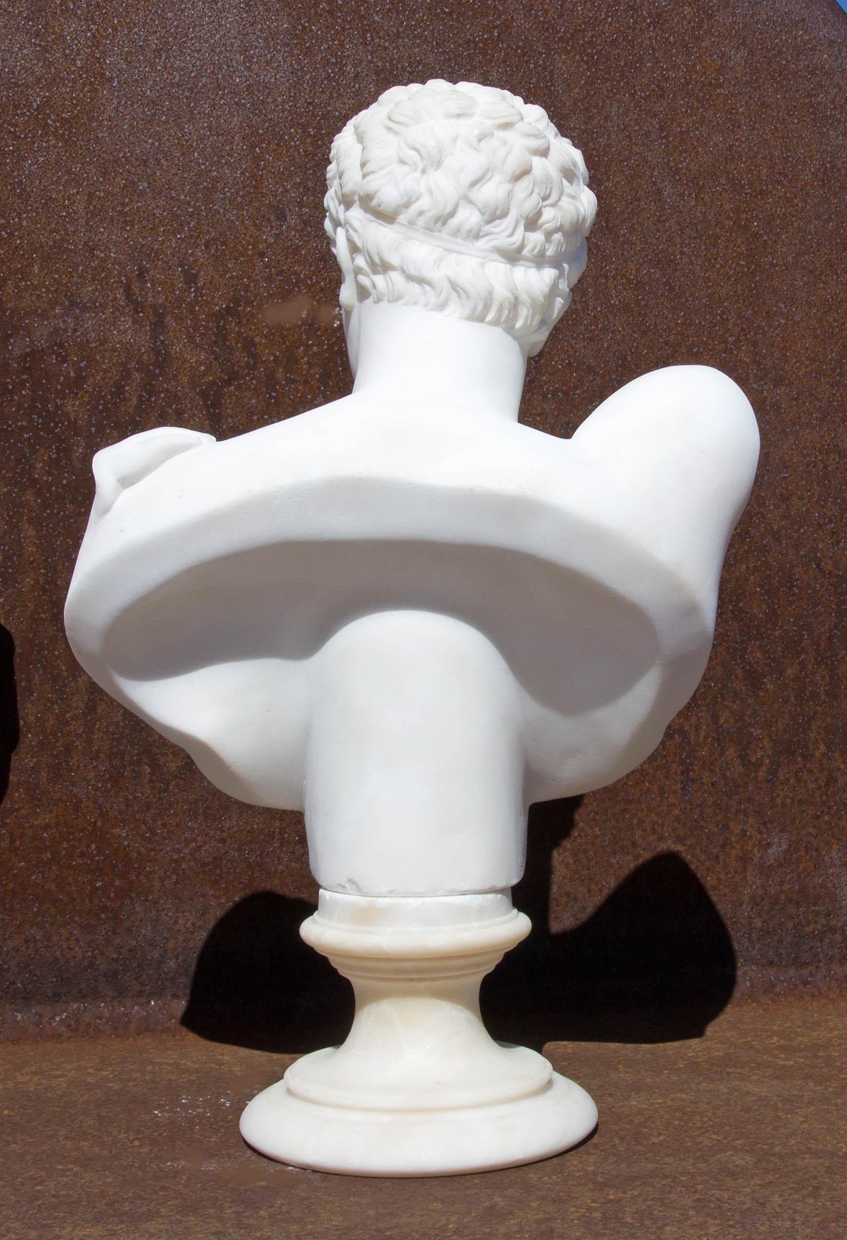 Italian Hermes and Apollo a Pair of 19th Century Marble Busts