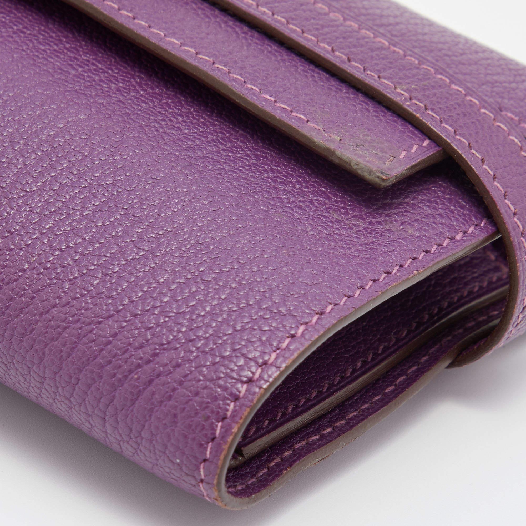 Hermès Anemone Chevre Leather Kelly Depliant Wallet 4