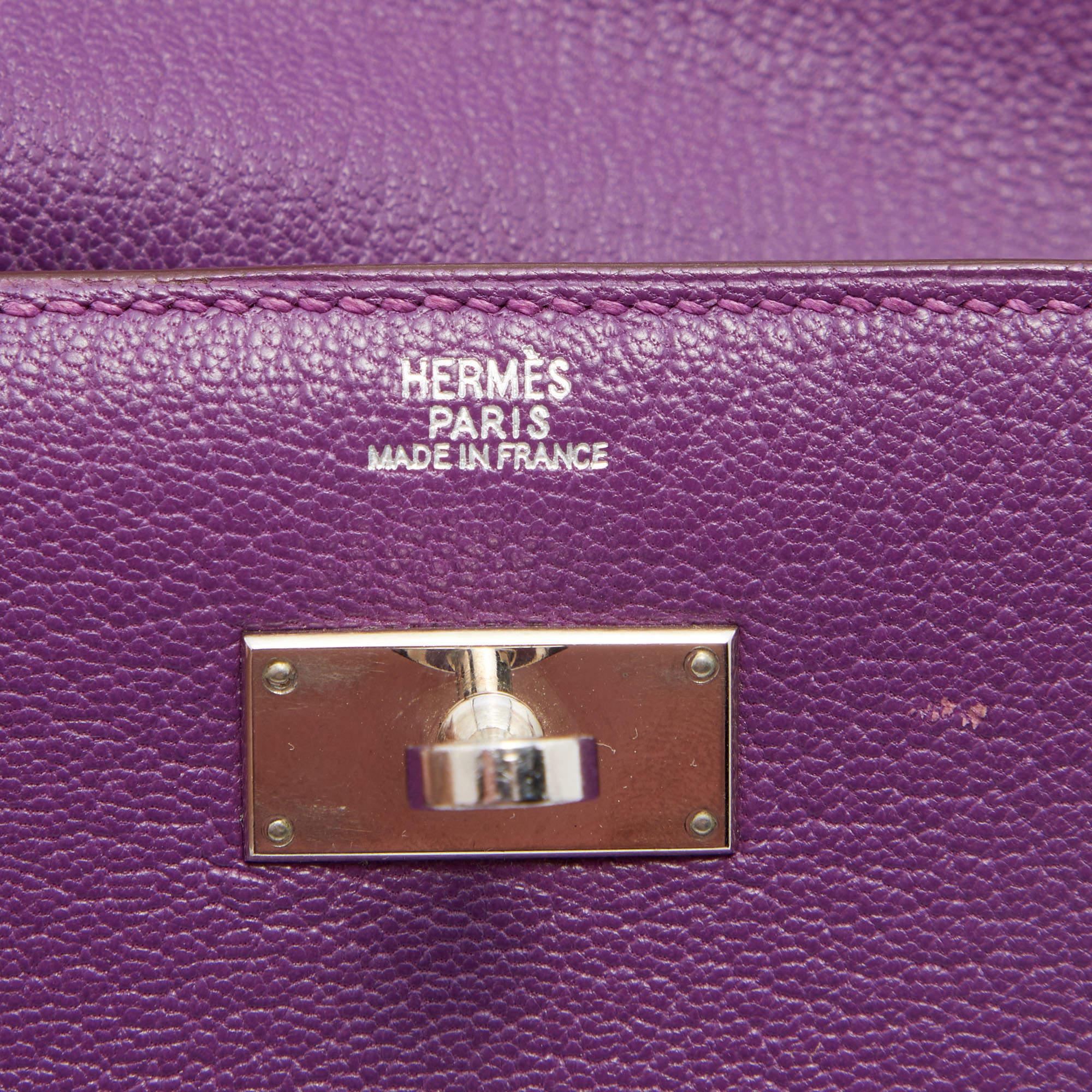 Women's Hermès Anemone Chevre Leather Kelly Depliant Wallet