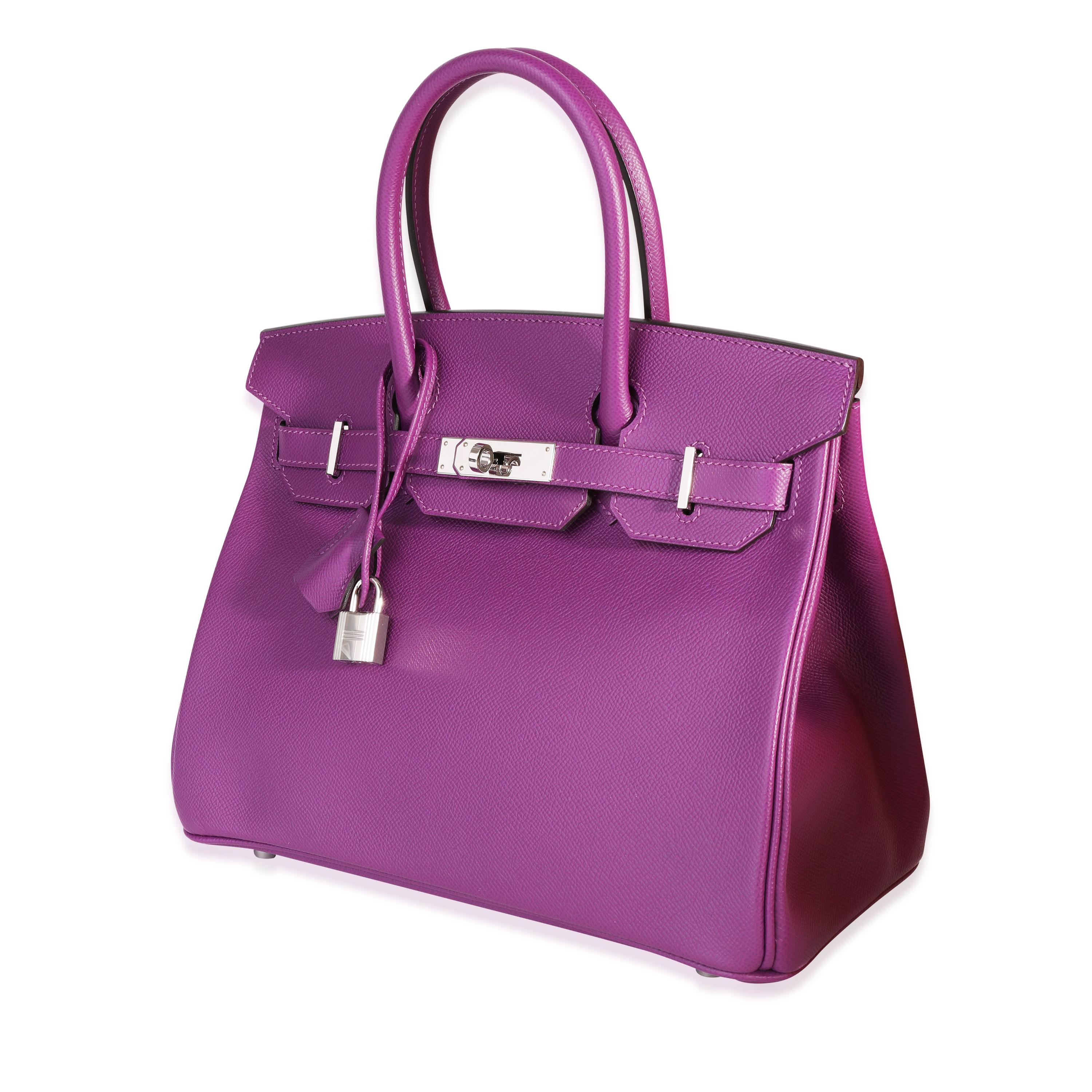 Purple Hermès Anemone Epsom Birkin 30 PHW