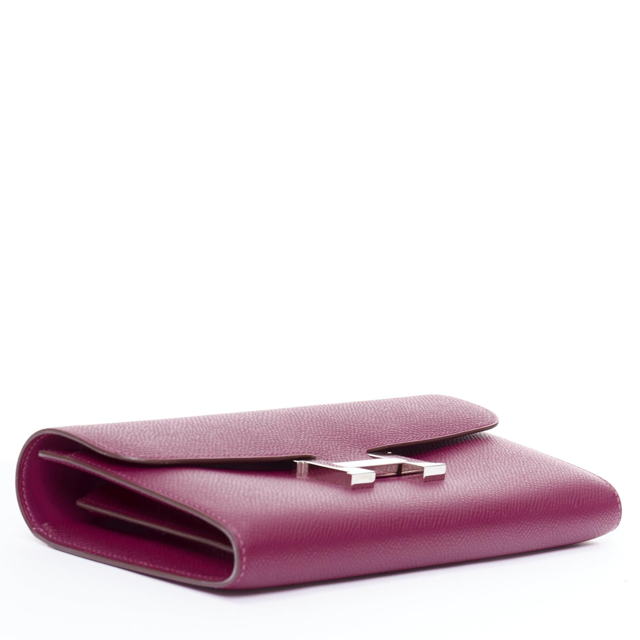  HERMES Anémone Epsom Constance palladium pochette portefeuille Pour femmes 