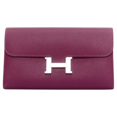 HERMES Anemone Epsom Constance palladium hardware wallet clutch
