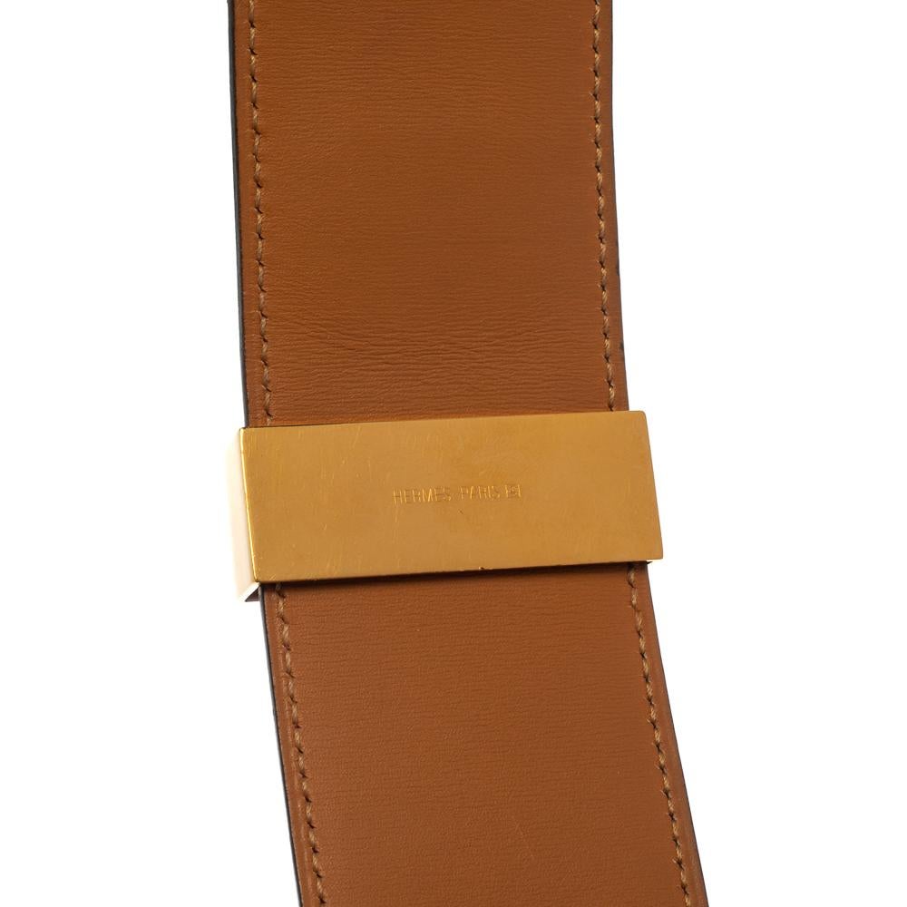 Hermes Anemone Epsom Leather Gold Hardware Collier de Chien Belt 85 CM 2