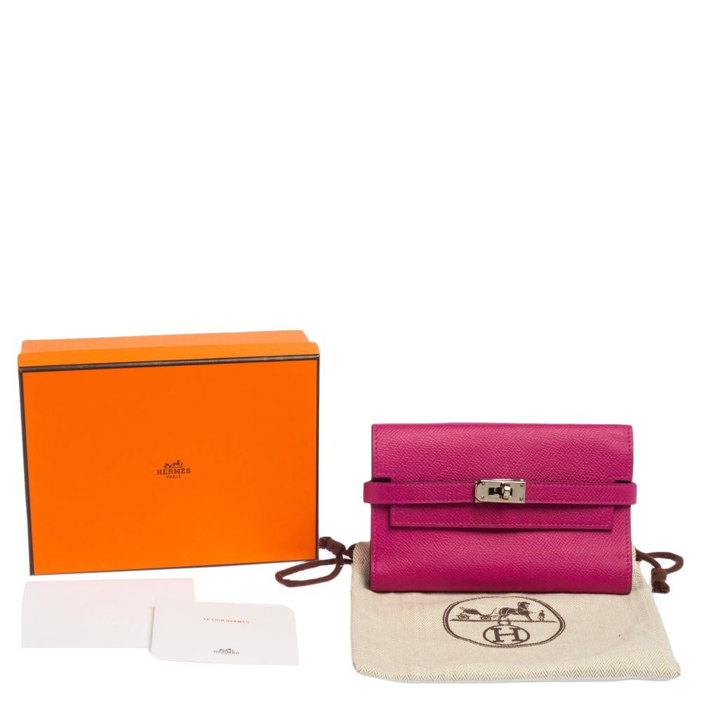 Hermès Anemone Epsom Leather Kelly Classic Wallet 9