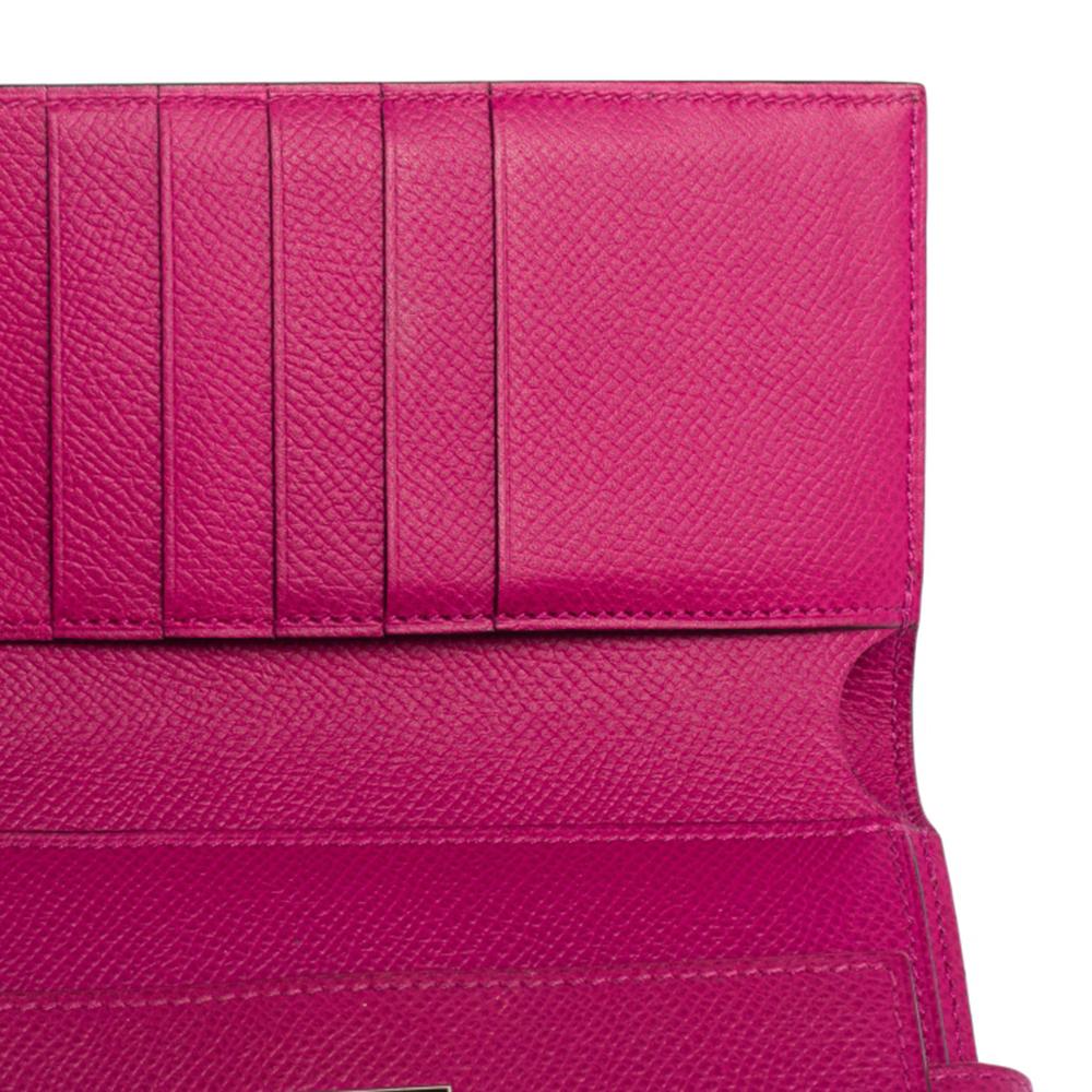 Red Hermès Anemone Epsom Leather Kelly Classic Wallet