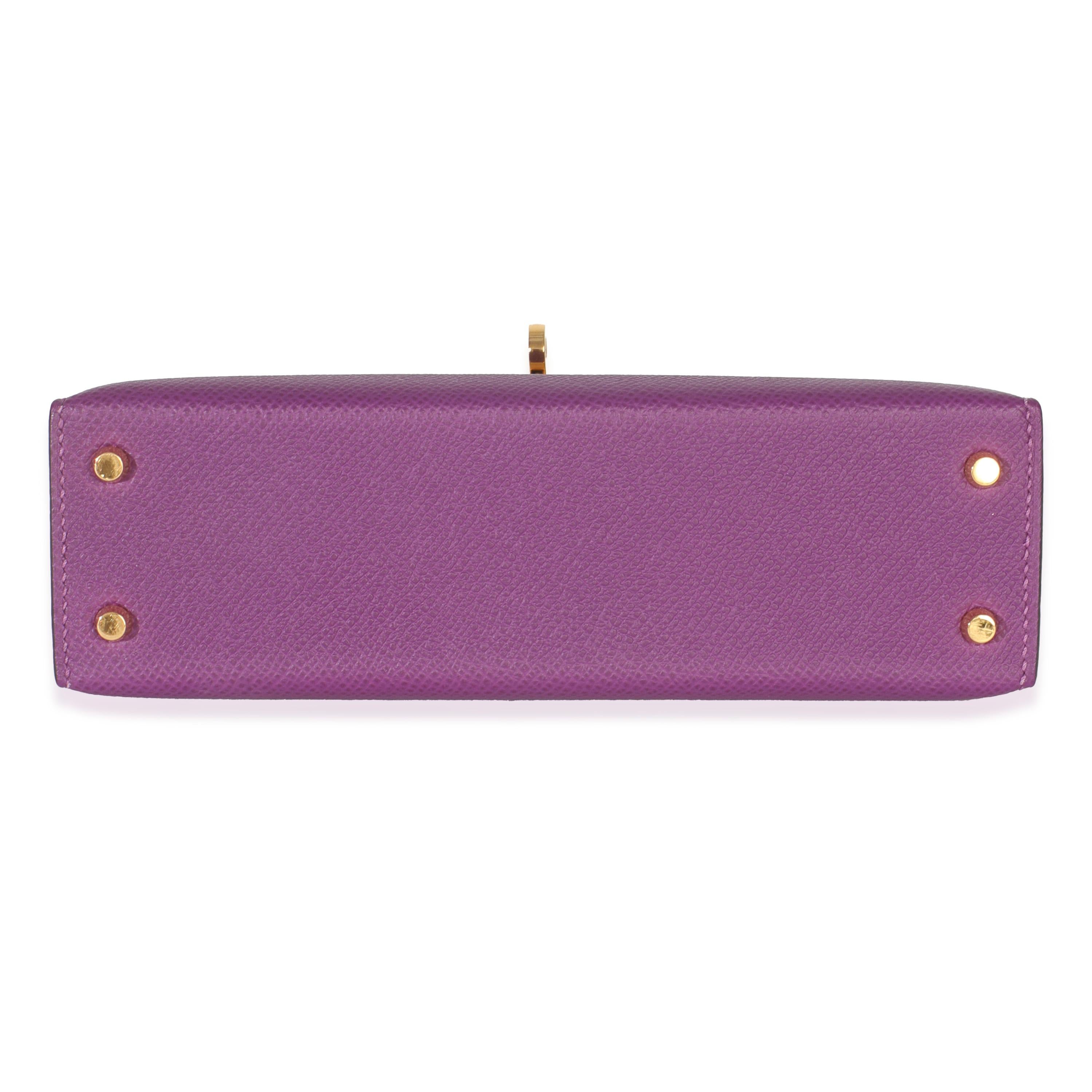 Hermès Anemone Epsom Sellier Mini Kelly II 20 GHW Damen im Angebot