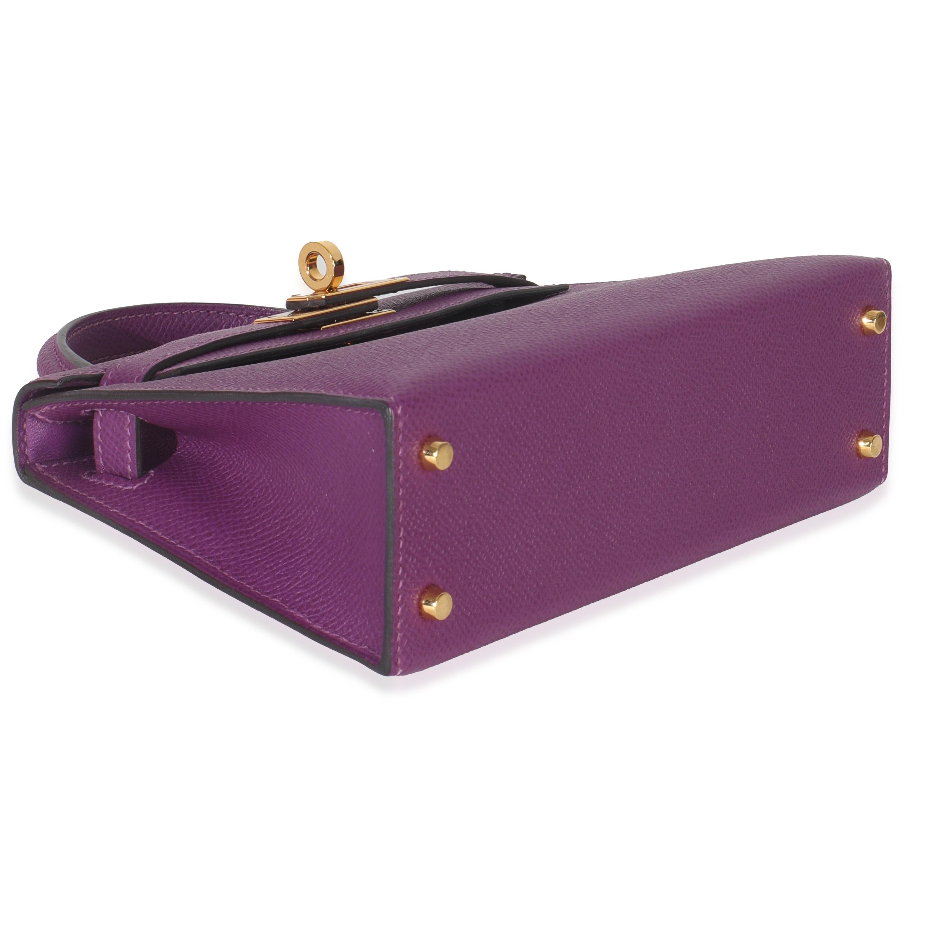 Hermès Anemone Epsom Sellier Mini Kelly II 20 GHW im Angebot 1