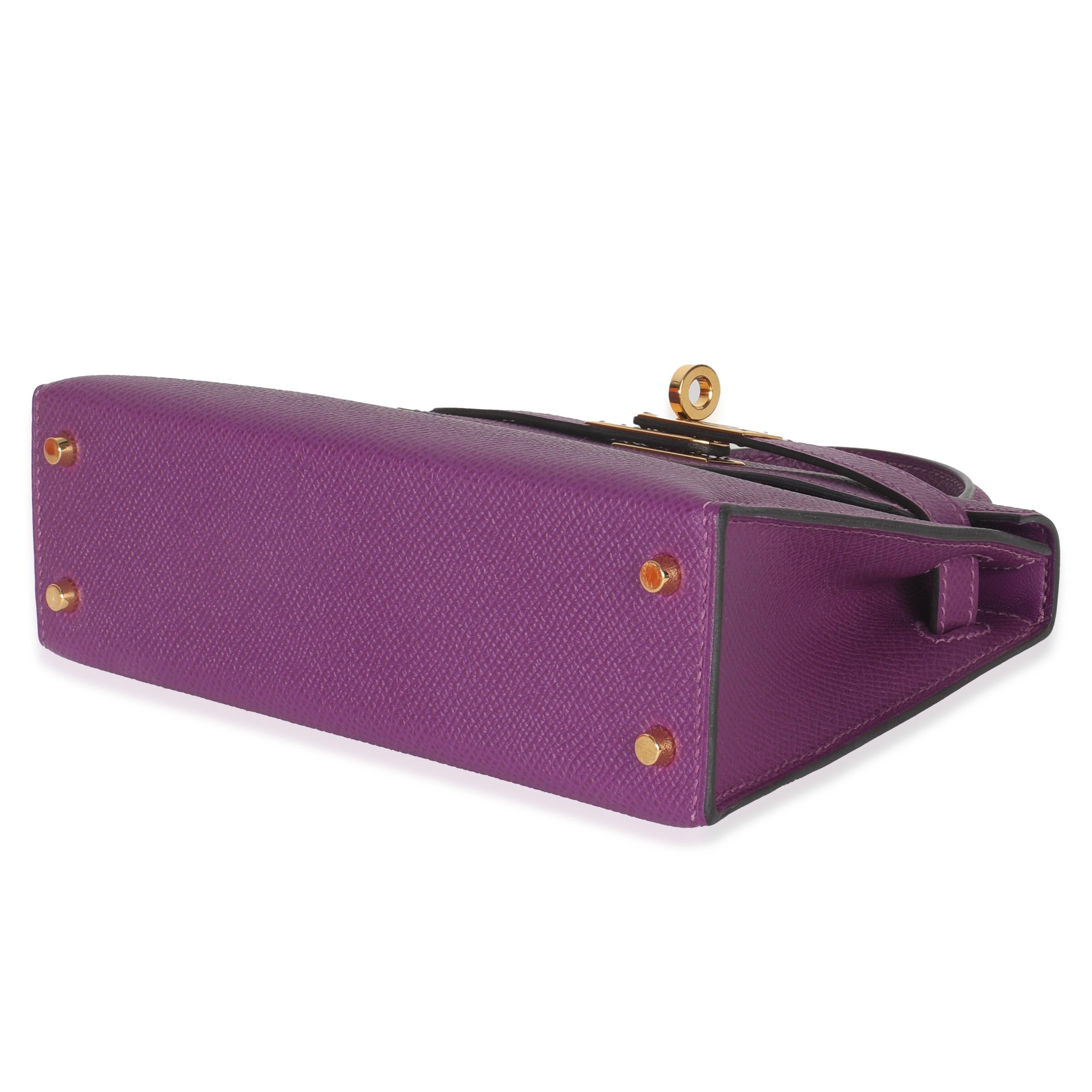 Hermès Anemone Epsom Sellier Mini Kelly II 20 GHW im Angebot 2