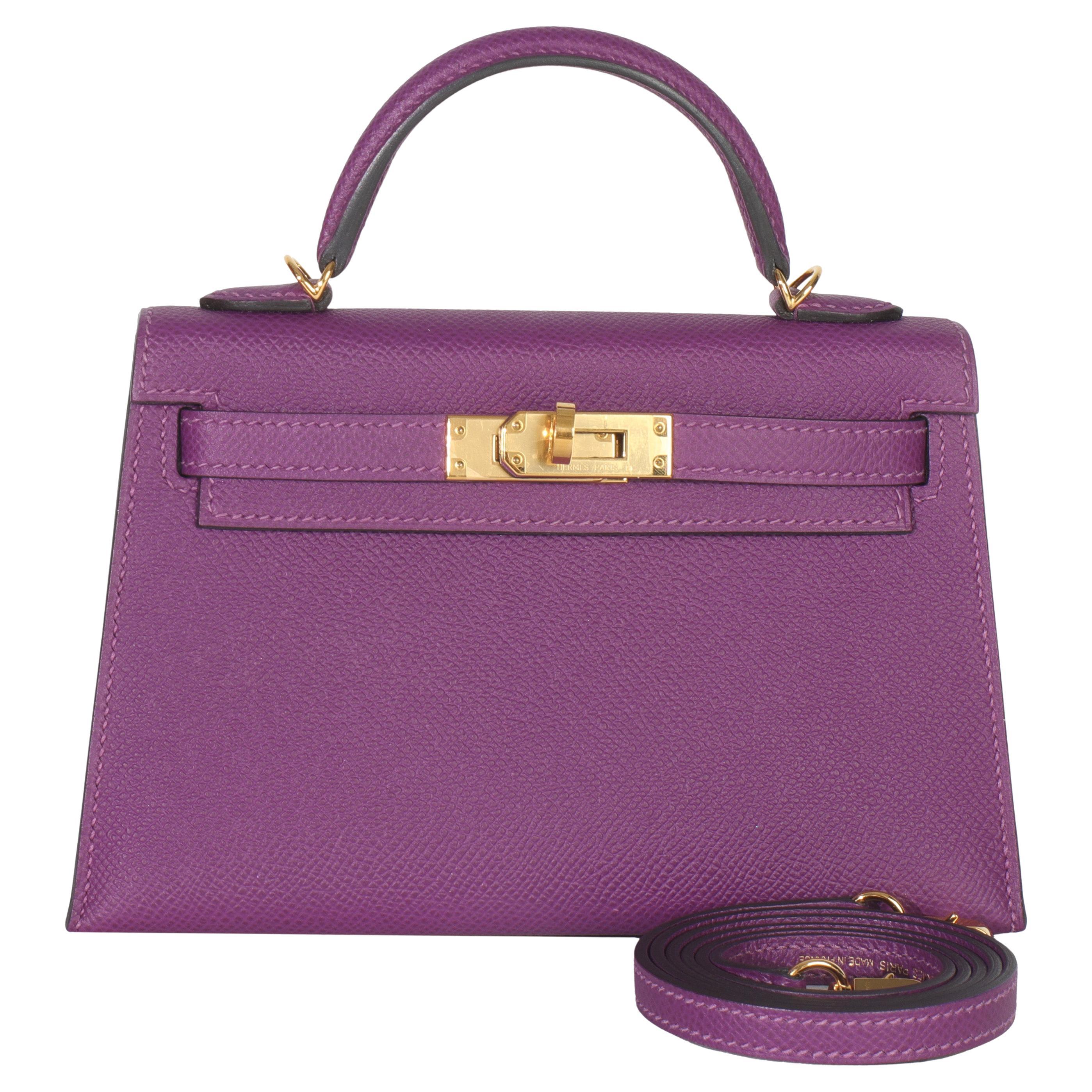 Hermès Anemone Epsom Sellier Mini Kelly II 20 GHW