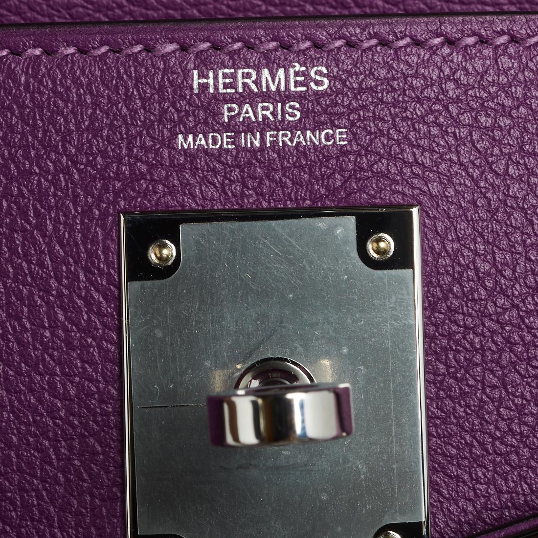 Hermes Anemone Evercolor Leather Palladium Plated Kelly Retourne 28 Bag 7