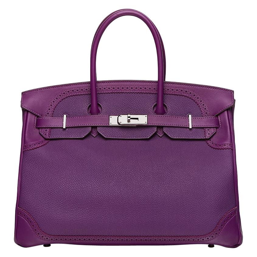 Hermès Anemone Ghillies 35cm Birkin Bag