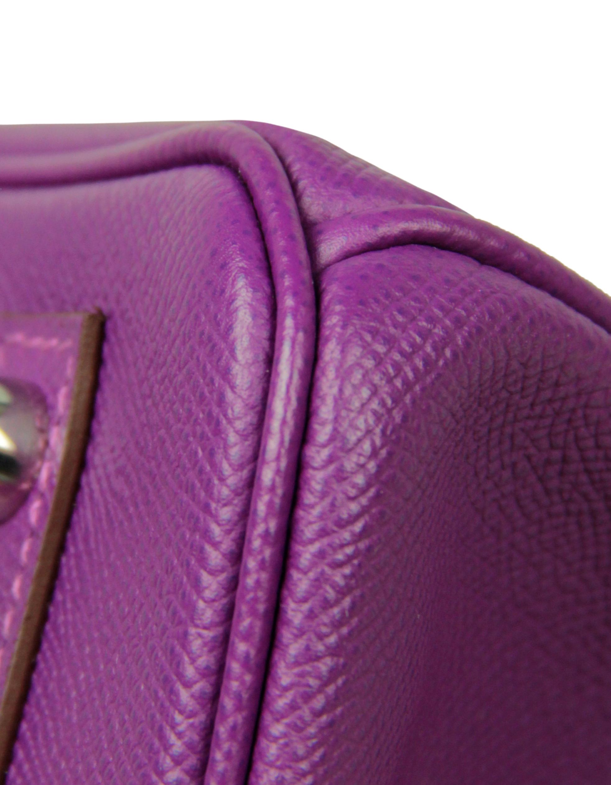 Hermes Anemone Purple Epsom Leather 30cm Birkin Bag w. Palladium Hardware  5