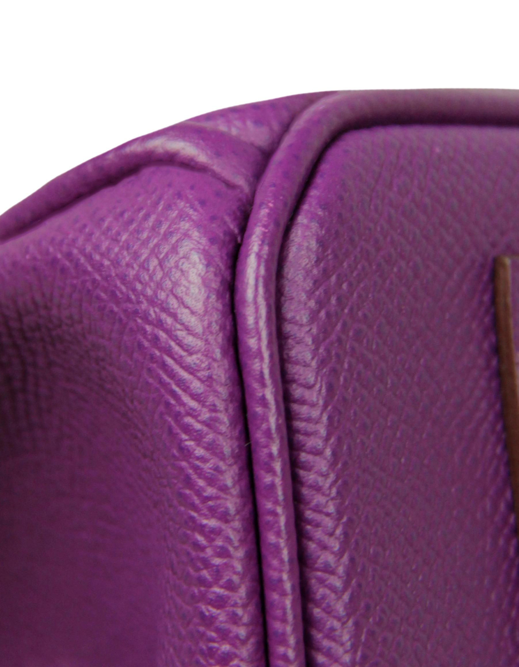 Hermes Anemone Purple Epsom Leather 30cm Birkin Bag w. Palladium Hardware  6