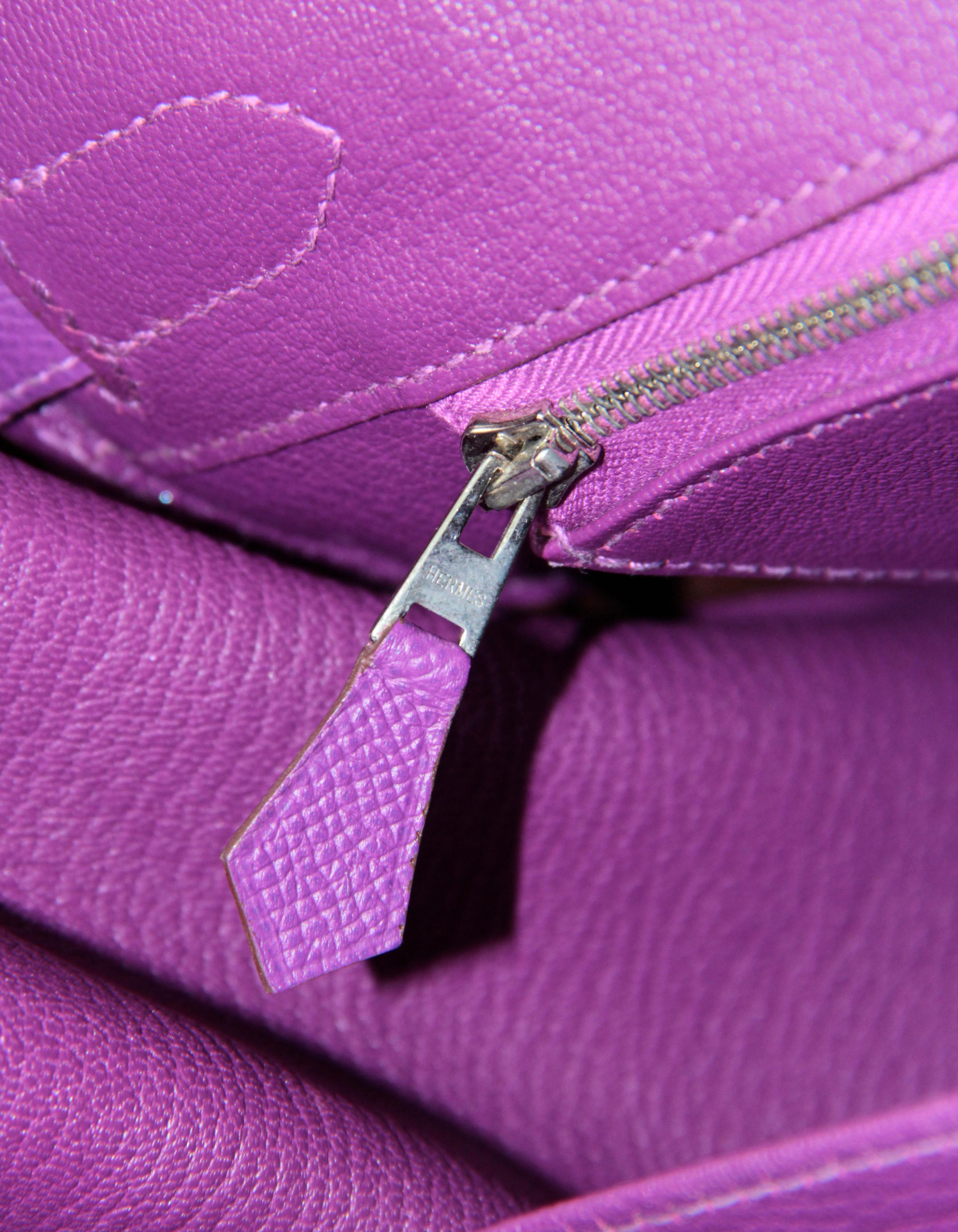 Hermes Anemone Purple Epsom Leather 30cm Birkin Bag w. Palladium Hardware  1