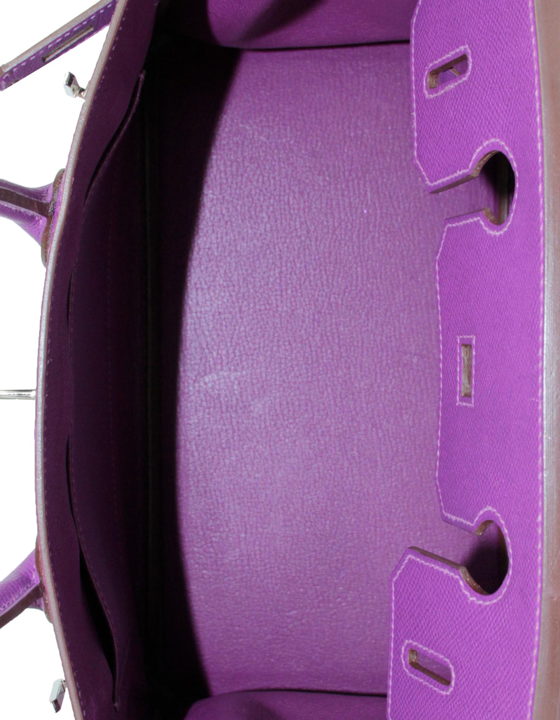 Hermes Anemone Purple Epsom Leather 30cm Birkin Bag w. Palladium Hardware  2