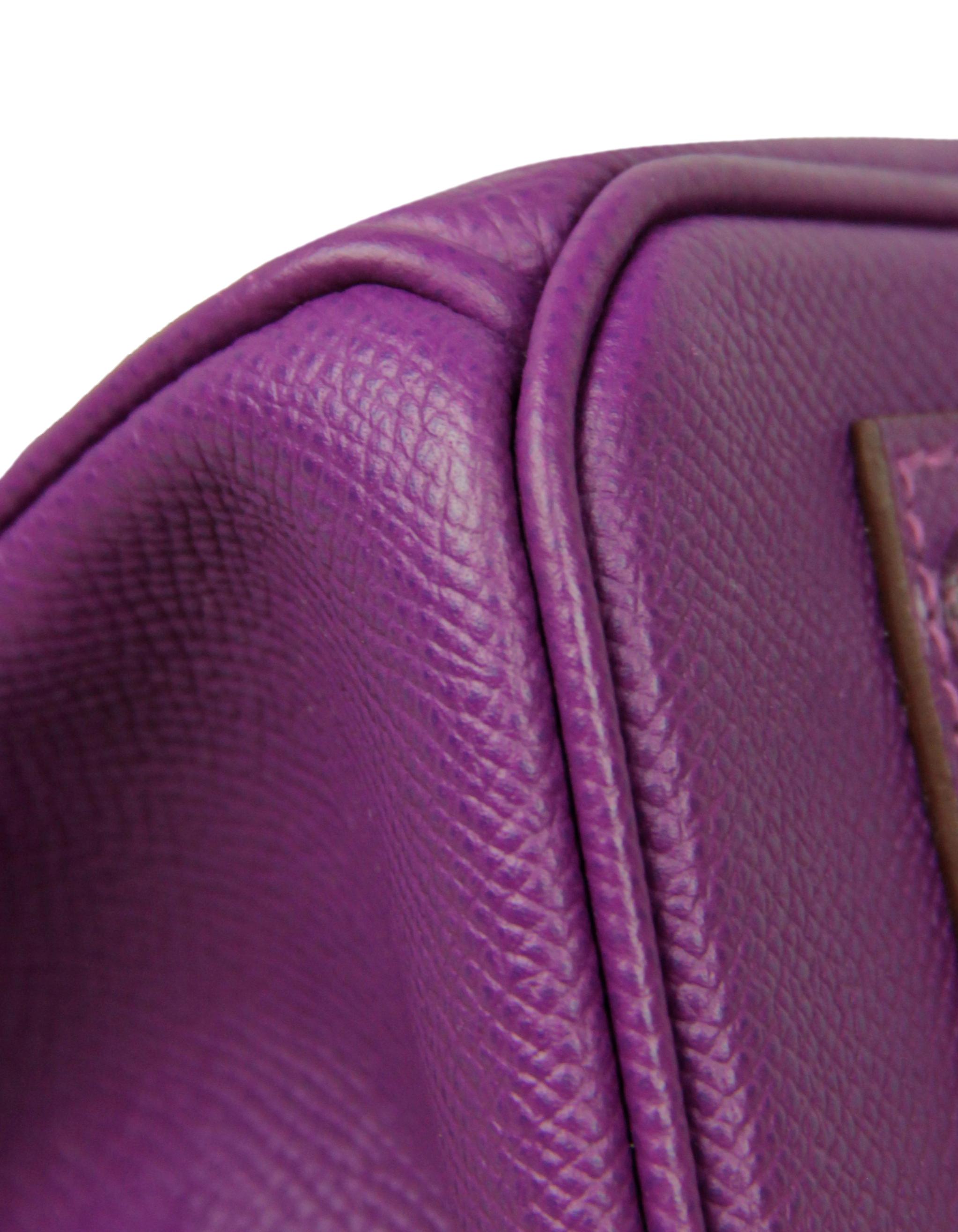 Hermes Anemone Purple Epsom Leather 30cm Birkin Bag w. Palladium Hardware  4