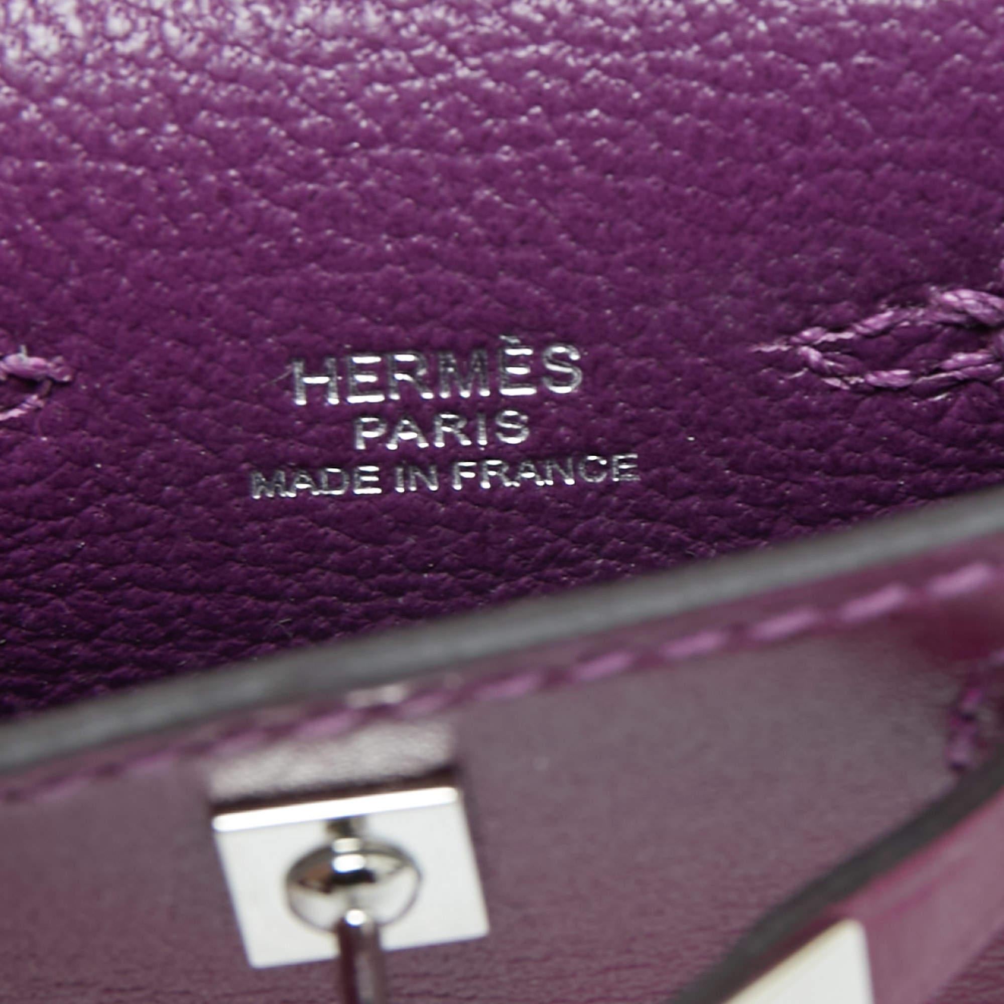 Hermes Anemone Tadelakt Leather Mini Kelly Twilly Bag Charm 3