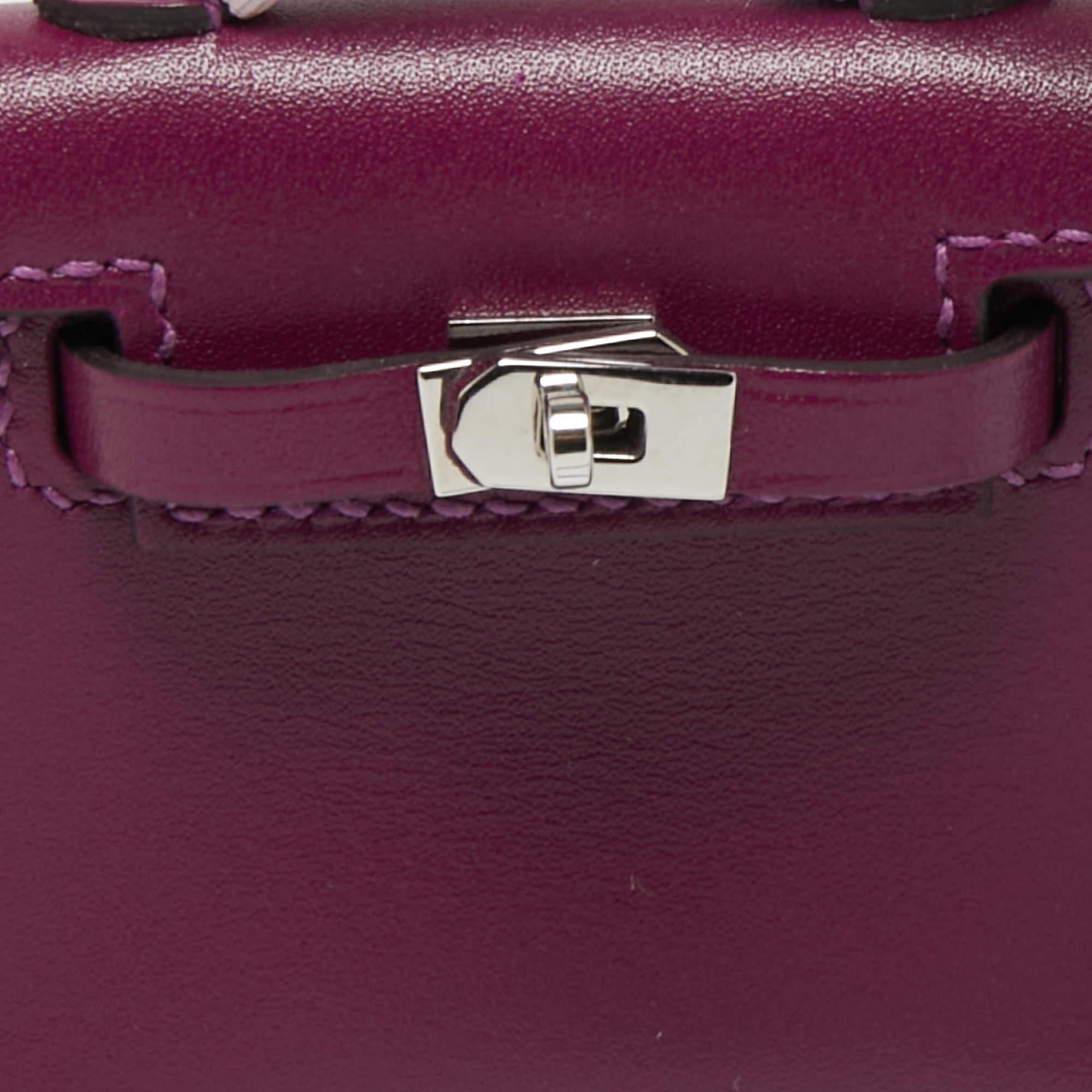 Hermes Anemone Tadelakt Leather Mini Kelly Twilly Bag Charm 2