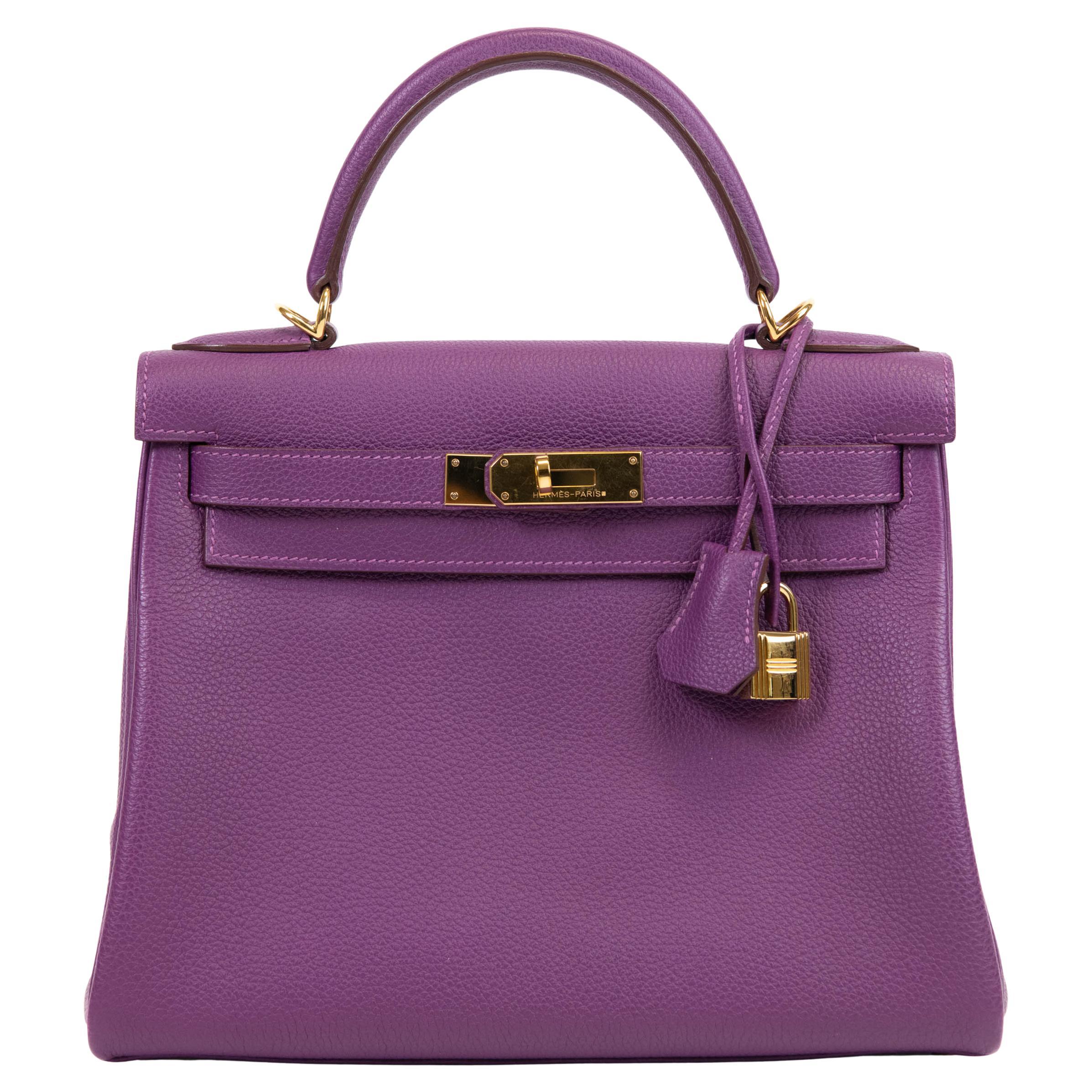 Hermes Anémona Togo Cuero 28cm Kelly Oro Herrajes en venta