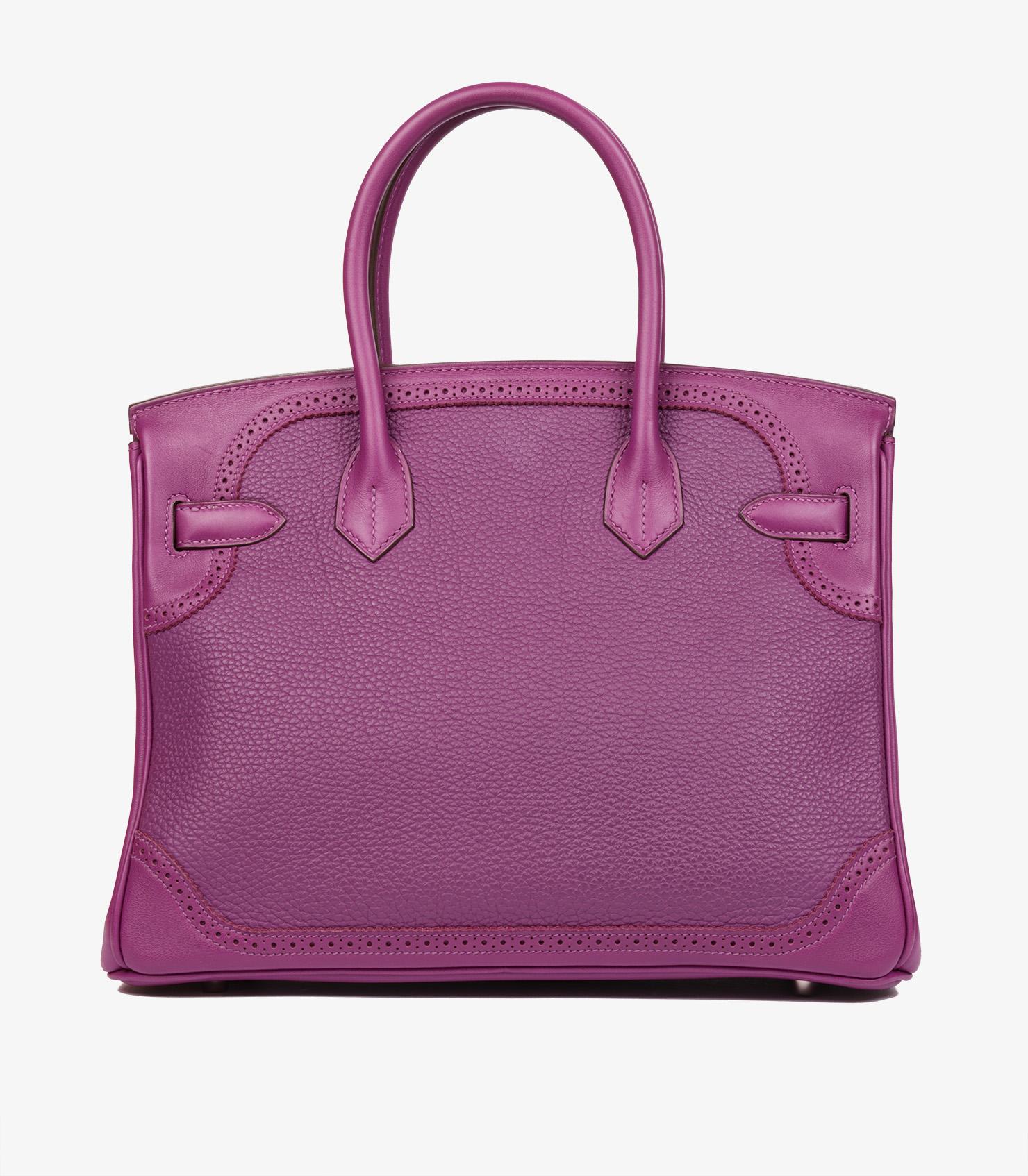 Women's or Men's Hermès Anemone Togo & Swift Leather Ghillies Birkin 30cm Retourne
