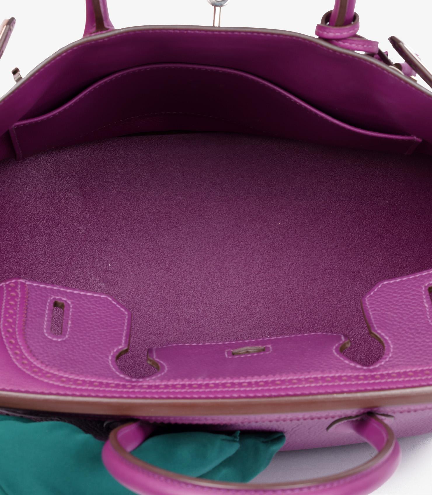 Hermès Anemone Togo & Swift Leather Ghillies Birkin 30cm Retourne 3