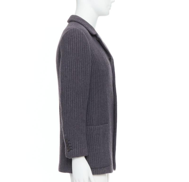 HERMES Blazer in lana d'angora grigio a righe verticali FR48 M In condizioni buone in vendita a Hong Kong, NT