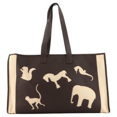 Hermes Animal Skeleton Tote Leather and Canvas