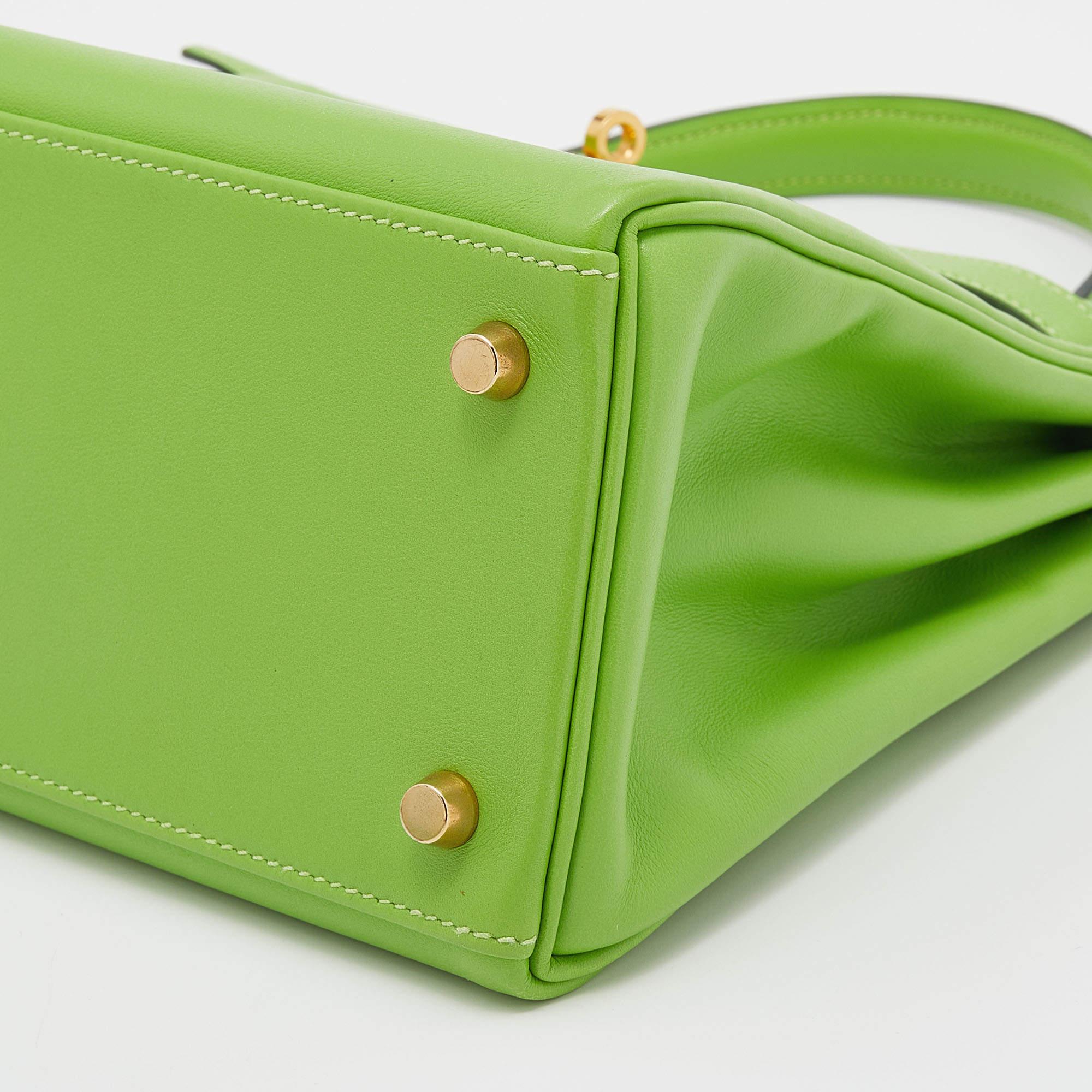 Hermes Anis Green Swift Leather Gold Hardware Kelly Retourne 28 Bag 3