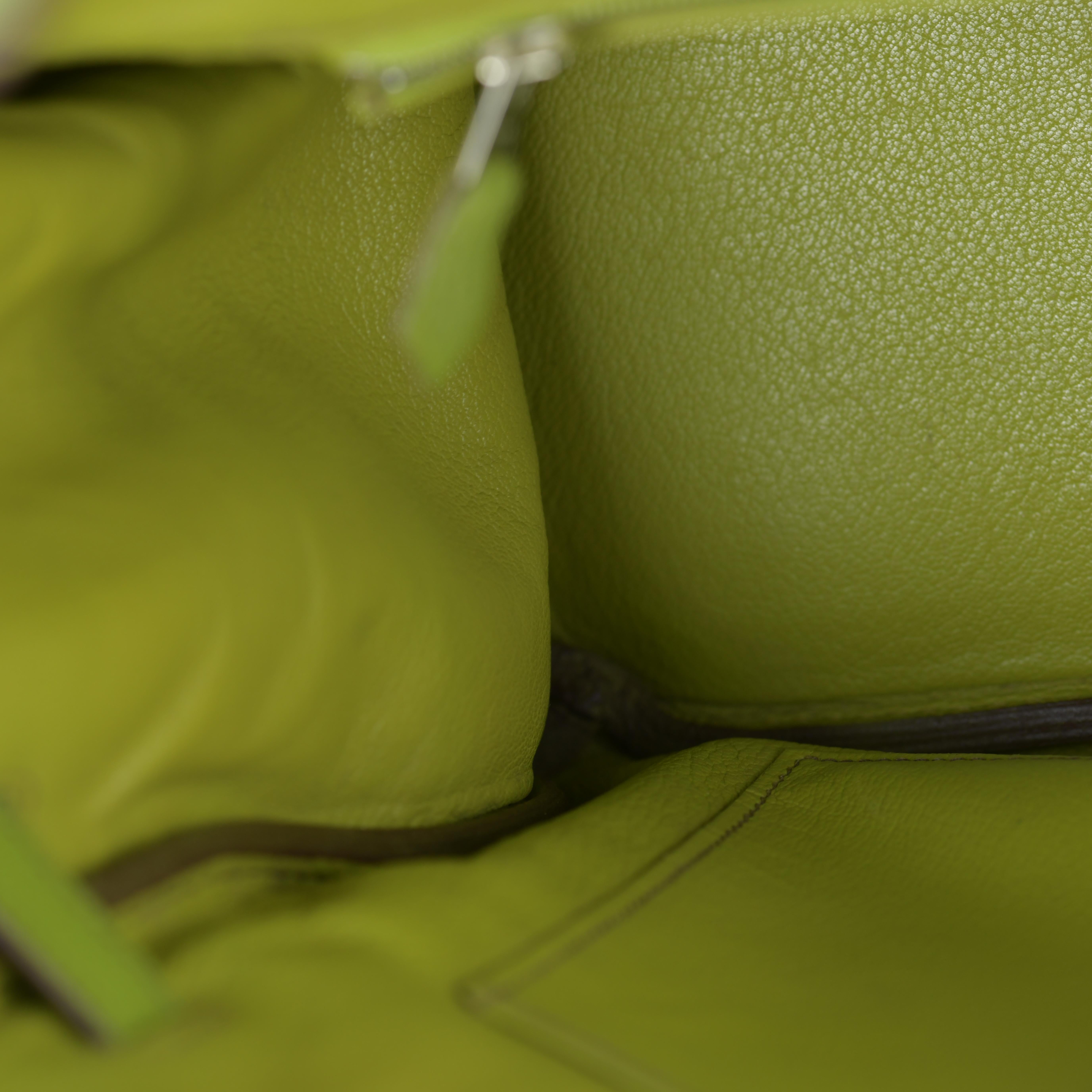 Hermès Birkin 35cm en cuir Togo vert anis avec quincaillerie Palladium en vente 12