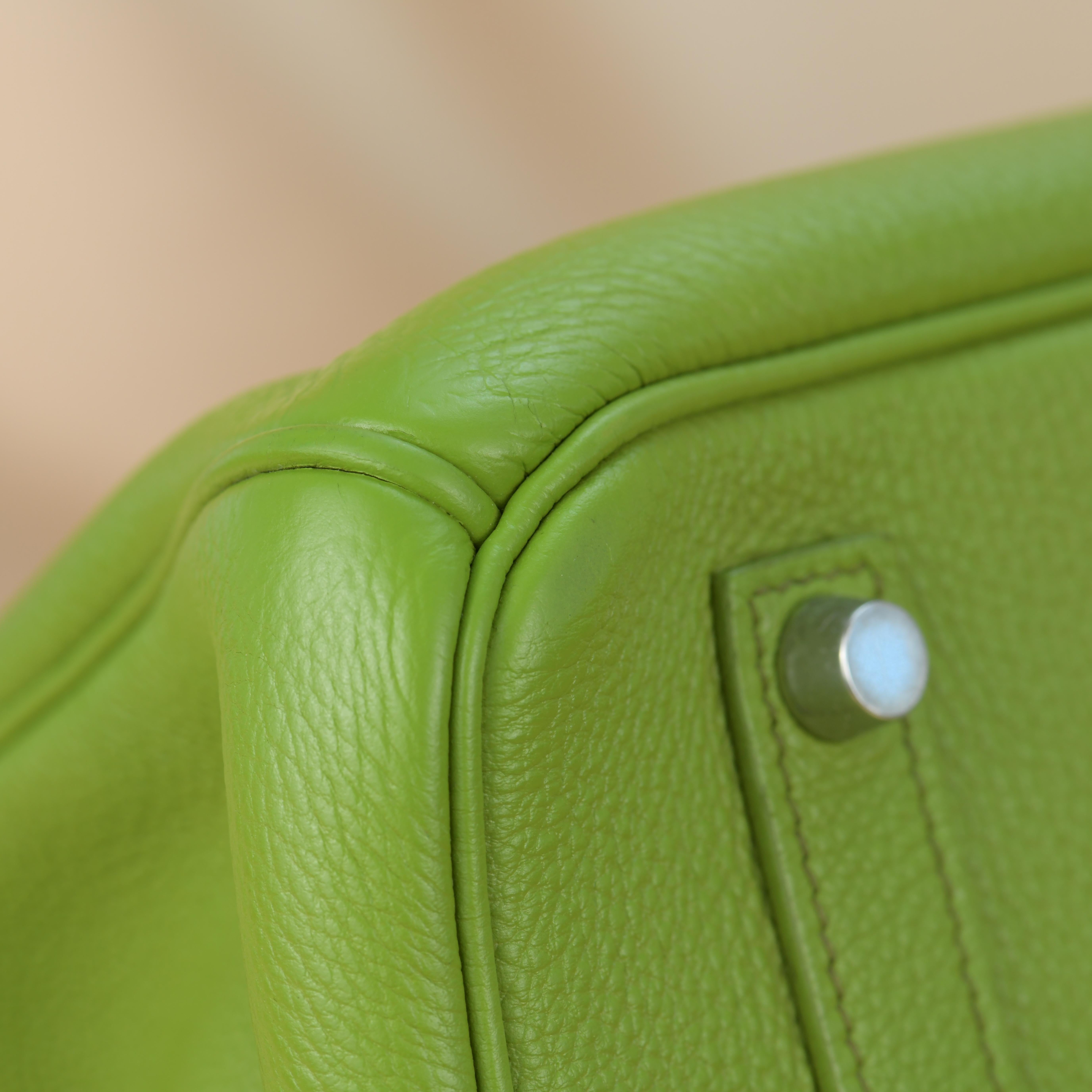 Hermès Birkin 35cm en cuir Togo vert anis avec quincaillerie Palladium Unisexe en vente