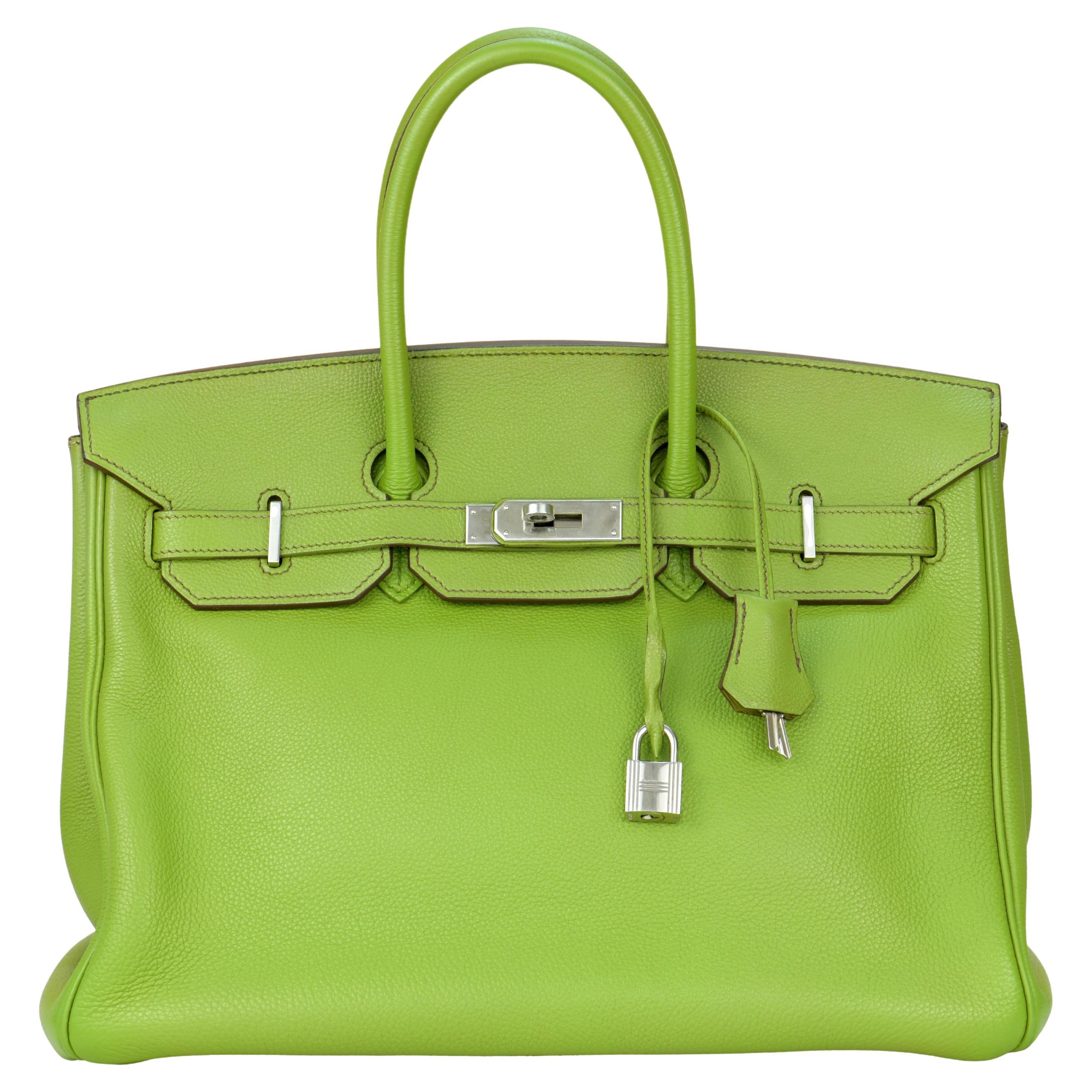Hermès Anise Green Togo Leather Birkin 35cm with Palladium Hardware For Sale