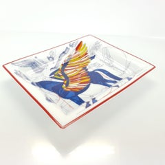 Hermès Anise Outremer porcelain Pegase change tray