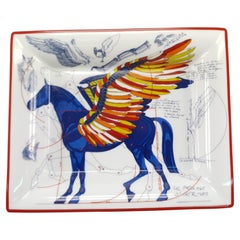 Hermès Anise Outremer porcelain Pegase change tray