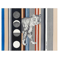 Hermès Anthracite Cashmere Tiger Bayadere Blanket