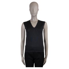 HERMES anthracite grey cashmere Sweater Vest 38 S